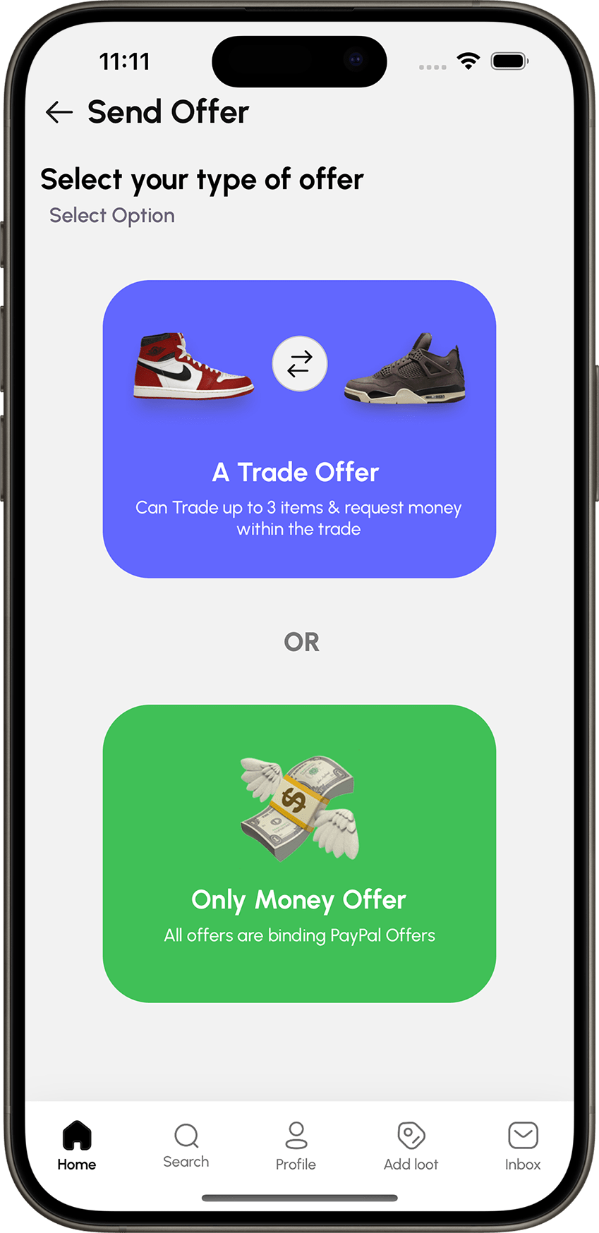 trade shoes and clothes on lootswap